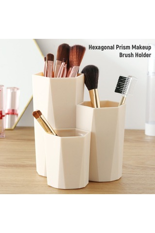 Mufunye Beyaz Üç Borulu Kozmik Şekilli Makyaj Fırçası Ve Kalem Depolama Kutusu - Ev, Ofis Ve Banyo İçin Organize Edici Diğer