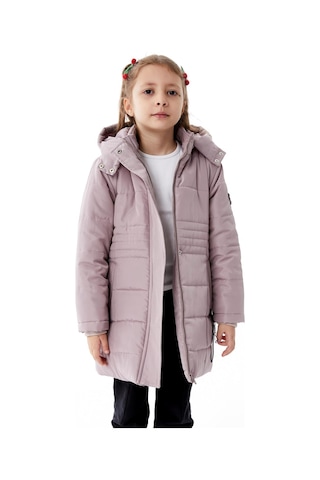 Benitto Kids Kız Çocuk Kapüşonlu Kışlık Şişme Mont 51355 Mor