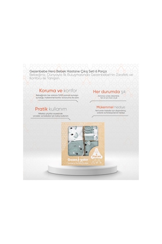 Gezenbebe Hero Bebek Hastane Çıkış Seti 6 Parça Mavi