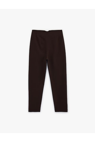 Koton Viskon Karışımlı Ekstra Yüksek Bel Slim Fit Cigarette Pantolon Kahverengi 6sak40099uw Kahve