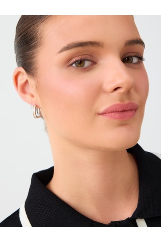 Jimmy Key Gümüş Rengi Taş Detaylı Zarif Küpe 6sw439007161