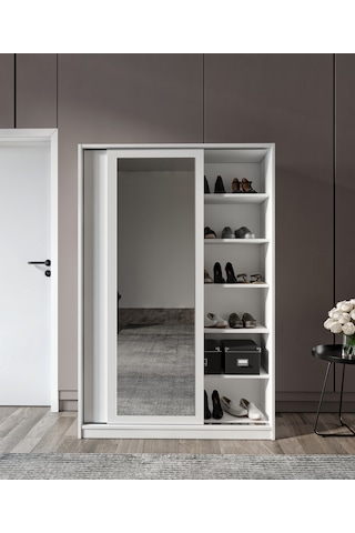 %100 Mdf Aynalı Sürgülü Dolap Portmant