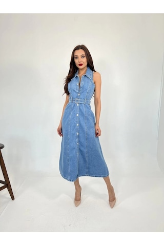 6969 Kot Elbise-mavi Çok renkli