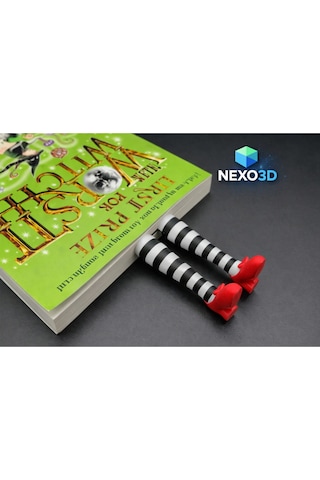 3d Baskı Temalı Çizgili Bacak Tasarımı Kitap Ayracı