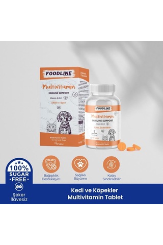 Multivitamin 75 Tablet, Kedi Ve Köpekler İçin Bağışıklık Tamamlayıcı