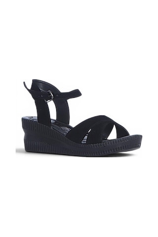 Ayakcenter Byn Ayışığı By34 Süet Siyah Kadın 7 Cm Topuklu Sandalet