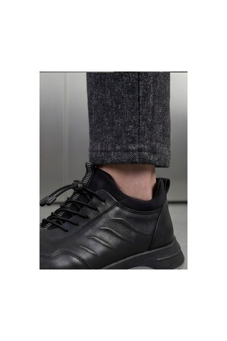 Crc Ayakkabı Crc Erkek Günlük Rahat Hakiki Deri Sneaker Ayakkabı Eva Taban Ortopedik Taban Siyah