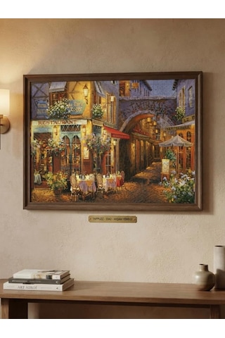 Işıklar Altında Ve Akşam Yemeği İkili Set - 2 X 1000 Parça Manzara İkili Puzzle Seti