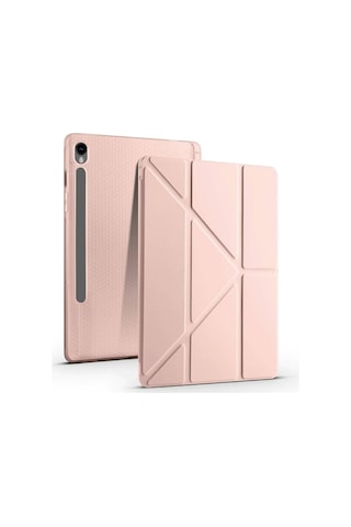 Samsung Uyumlu Galaxy Tab S10 Fe Plus 13.1" Kalem Bölmeli Standlı Tri folding Tablet Kılıfı Kapaklı Kılıf