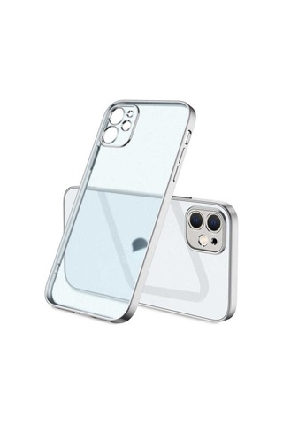 Apple Uyumlu iPhone 12 Kılıf Zore Mat Gbox Kapak Gümüş