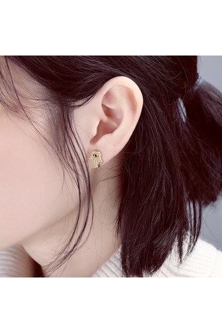 Gümüş Opk Palmiye Şekli Küpe Moda Küpe Çok Renkli