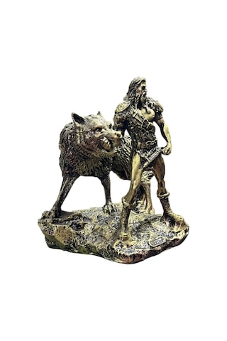 Zafer Ve Adalet Tanrısı Tyr Ve Kurt Fenrir Biblosu 25 Cm