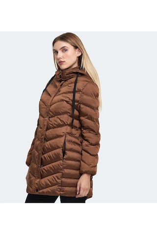 Slazenger GWEN Kadın Kapüşonlu Şişme Taba Mont & Kaban