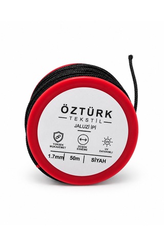 1.7 Mm Jaluzi, Stor Ve Katlamalı Perde İpi 50 Metre Polyester Siyah