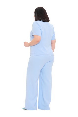 Disentis Büyük Beden Kısa Kollu U Yaka Bebe Mavi Ceket Pantolon İkili Takım Bebe Mavi