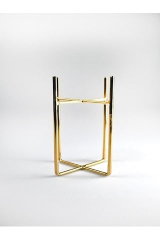 Altın Rengi Metal Ayaklı Dekoratif Mum Tutacağı 20 X 8.5 Cm