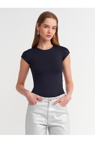 Dilvin Poliamid T-shirt Siyah