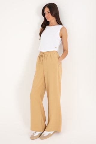 U.S. Polo Assn. Kadın Camel Loose Relax Fit Kanvas Pantolon 50300357-VR015
