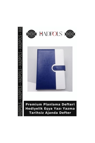 Premium Planlama Defteri Hediyelik Eşya Yazı Yazma Tarihsiz Ajanda Defter Mavi - Beyaz