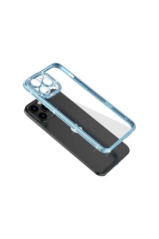 Apple Uyumlu iPhone 13 Pro Max Kılıf Kamera Korumalı Taşlı Zore Mina Kapak Lila