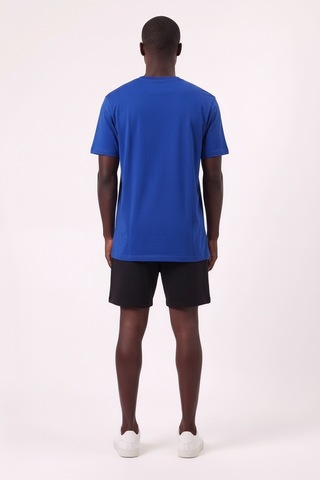 Usa Golden State Mavi Dar Kalıp Erkek T-shirt 11279 Siyah