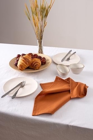 6&apos Lı Premium Keten Peçete 40 X 40 Tarçın 256