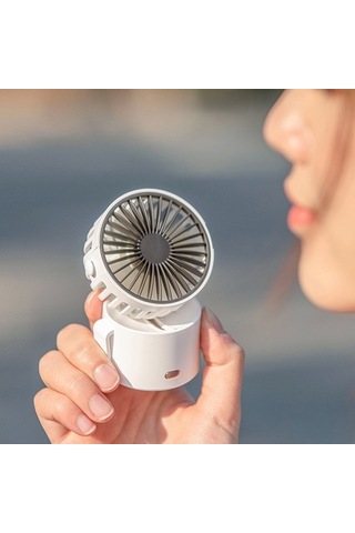 Cacaomini Cep El Fanı Açık Taşınabilir Usb Şarj El Fanı 1000 Mah Küçük Asılı Boyun Fanı 9222 Siyah