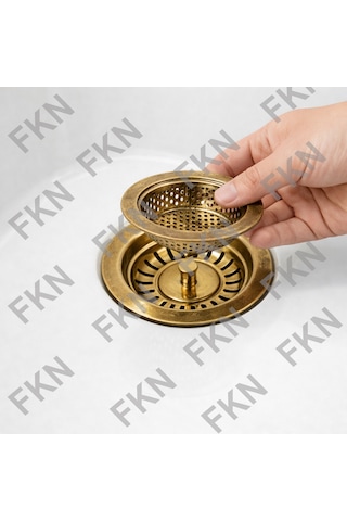 Fkn Antik Eviye - Lavabo Gider Süzgeci Ve Çöp Tıkacı Seyyar Süzgeç 2 Ürün