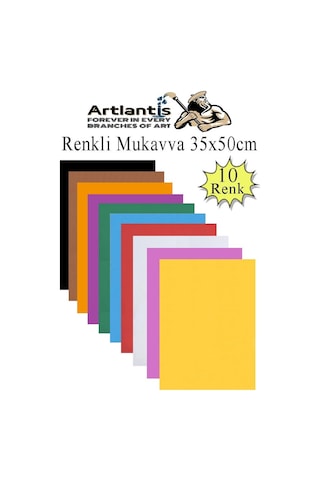 Renkli Mukavva 10 Renk 35x50 Cm 1 Paket Sert Renkli Karton 1.0 Mm Okul Okul Öncesi Anasınıfı Hobi Etkinlik