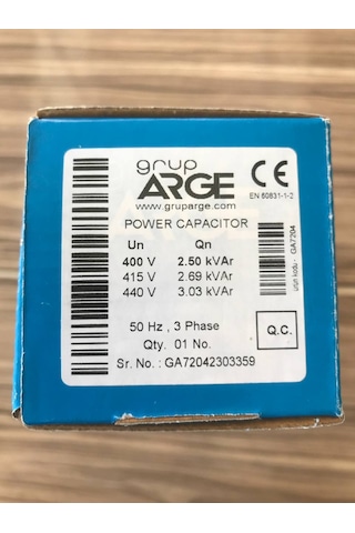 Gruparge 2.5/3.03 Kvar 400v/440v Kondansatör
