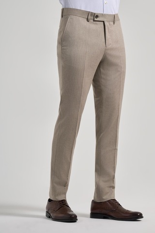 İmza Bej Esnek Yandan Cepli Slim Fit Classic Pantolon 1003250160 Bej