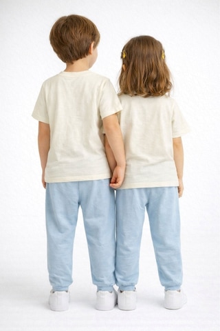 Zuzunga En Sevimli Figürleri Özel Kalemi İle Boyanabilir Çocuk Pijama Takımı Yıkama Sonrası Leke Bırakmaz Bebe Mavisi