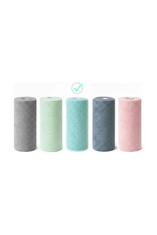 Fb Cup 20'li Rulo Mikro-fb Çok Amaçlı %100 Mikrofiber Temizlik Bezi 25x32 Kopart Kullan Turkuaz Gri - Mavi - Yeşil