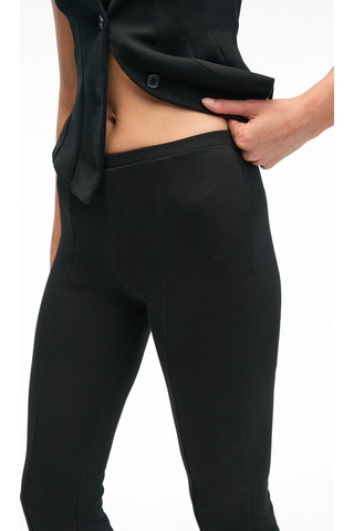 Grımelange KALYYSIA Kadın Yüksek Bel Geniş Paçalı Slim Fit Siyah Pantolon