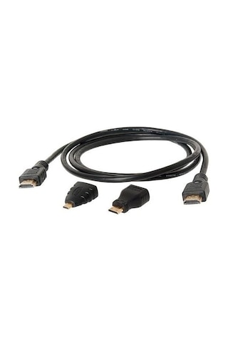 Alfais 4699 1.5 m 1.4V HDMI Kablo + Mini Micro Uç 3in1 Çevirici Dönüştürücü Adaptör Kablosu