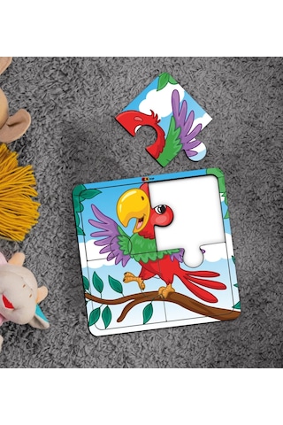 Bk Toys Çocuklar Için Eğitici-Öğretici Ahşap 4 Parça Yapboz Puzzle