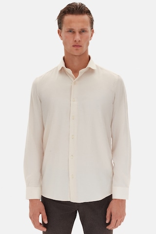 D'S Damat Ds Damat Slim Fit Bej Italyan Yaka Armürlü Uzun Kollu Kolay Ütülenebilir Nefes Alan Dört Mevsim Göml 2HF02ORT3185 Bej