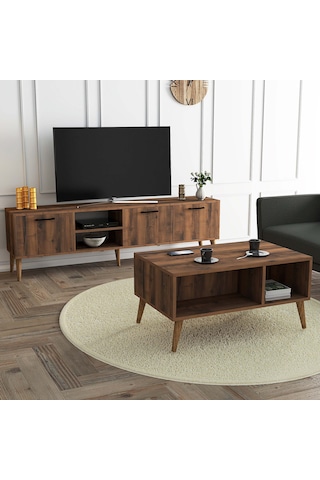 Set 1583-2072 Exxen 180 Cm Tv Ünitesi + Exxen Orta Sehpa - Hat Rengi