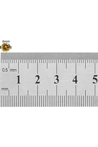 Altın Renk Zirkon Taşlı 6 Mm Mıknatıslı Deliksiz Küpe 1 Çift Manyetik Fake Küpe