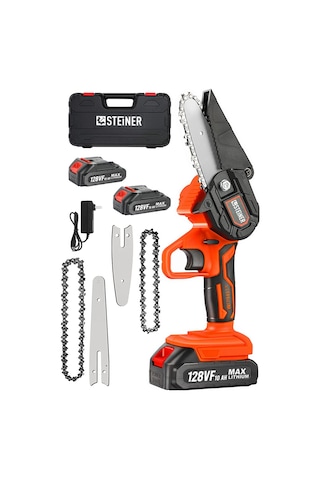 Steiner 128 Vf 10 Ah Akülü Dal Budama Çift Pala Çift Zincir Turuncu