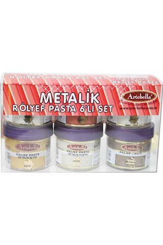Artebella Metalik Rölyef Pasta ARPM0001 50 cc 6'Lı Set-1