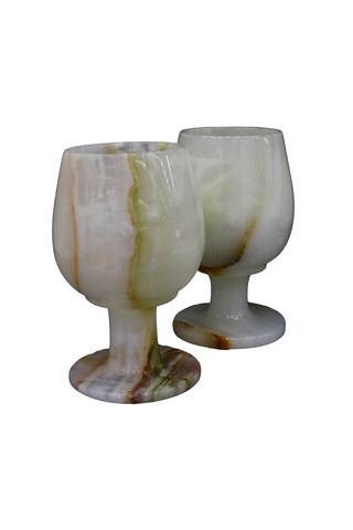 El İşçiliği Oniks Kadeh Benzersiz Doğal Taş Desenleri