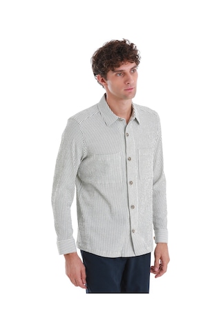 Hatemoğlu Yeşil Klasik Fit Çizgili Uzun Kollu Overshirt Gömlek Ceket 24d190000048 Ysc Yeşil