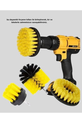 Bfs 3 Lü Matkap Ucu Fırça Seti Derinlemesine Temizlik, Tüm Yüzeylerle Uyumlu