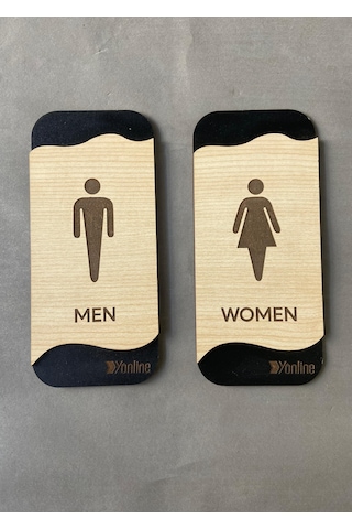 Meşe Serisi Mdf Kadın Wc Ve Erkek Wc Set