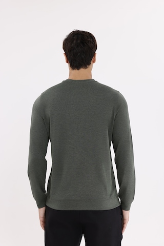 Rowinger Merserize Efektli Yumuşak Doku Ayarlanabilir Kapüşonlu Rahat Kalıp Kapüşonlu Sweatshirt Haki