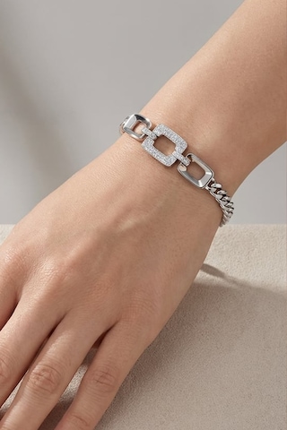 Valmont Accessories Xuping 17+2 Cm Ayarlanabilir Taşlı Gümüş Renk Zincirli Taşlı Kadın Çelik Bileklik