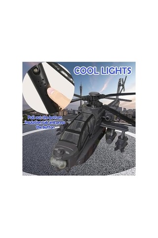 23 Cm Sesli Işıklı Metal Helikopter Oyuncak Çek Bırak Ses Ve Işık Dayanıklı Model Helikopter