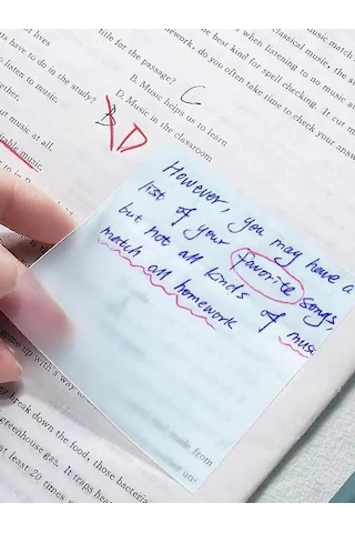 Şeffaf Posit Yapışkanlı Not Kağıdı Pos İt - Beyaz