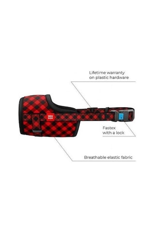 Waudog Collar Red Tartan Model Köpek Ağızlığı 14-20 Cm No:1